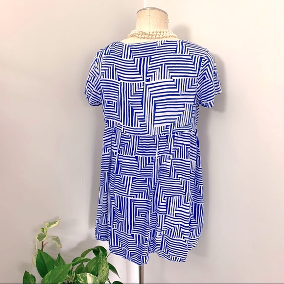 Blue Geometric American Apparel Smock Dress (XS/S) - Picture 5 of 10